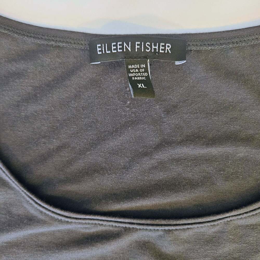Eileen Fisher Charcoal Gray Scoop Neck Sleeveless Tank Top Size XL